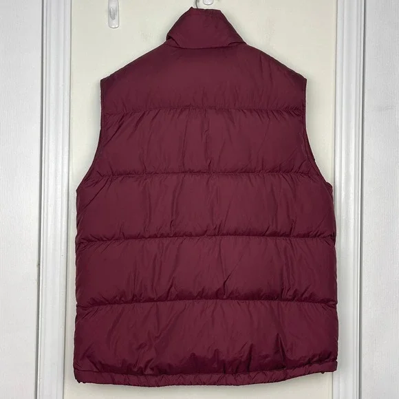 Duluth Trading Co Goose Down Puffer Vest Mens Large Maroon Burgundy 41023 - Picture 3 of 9